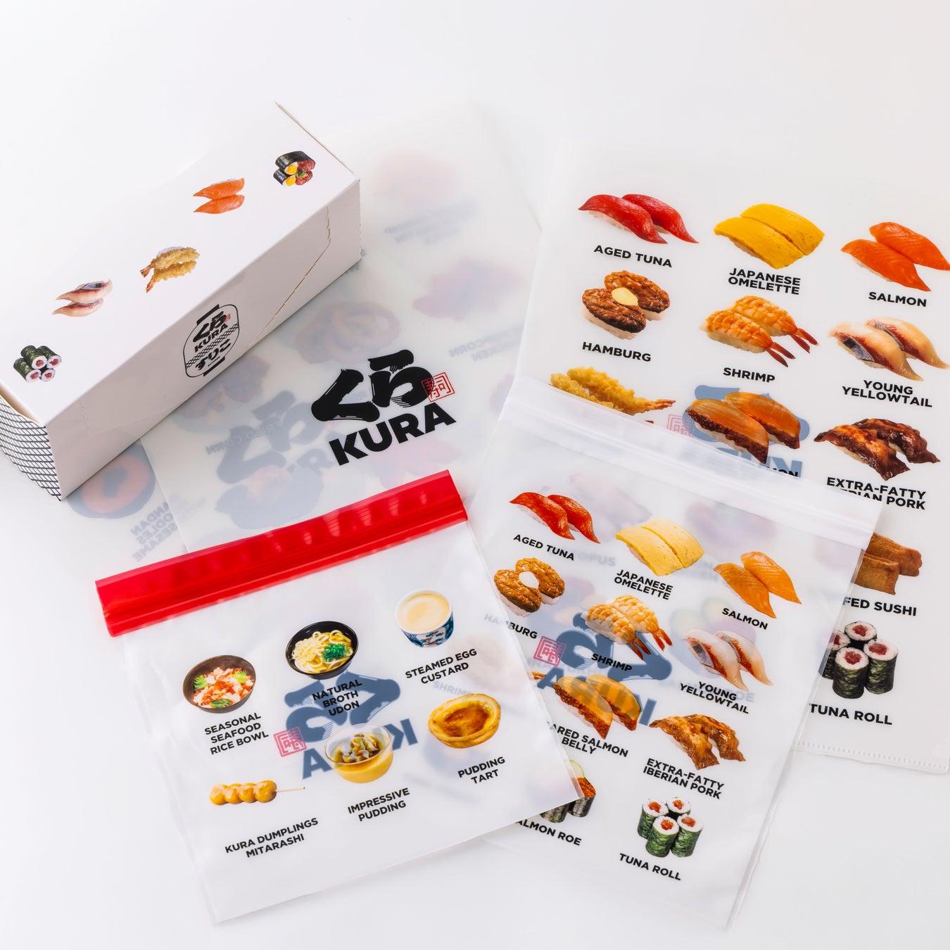 メニュー柄の文具とネイルチップの公式商品写真
