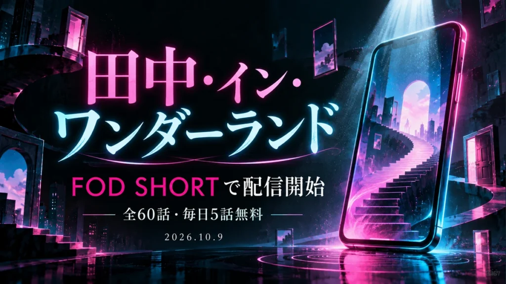 田中・イン・ワンダーランドの配信はどこ?FOD SHORTの無料範囲とキャストのAI編集イメージ